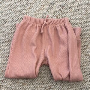 Zara Kids Dusty Pink Ribbed Joggers